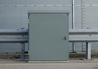 Citadel™ steel cabinet enclosure for storage by railing