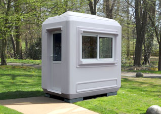 Genesis™ GRP modular kiosk enclosure in white on park