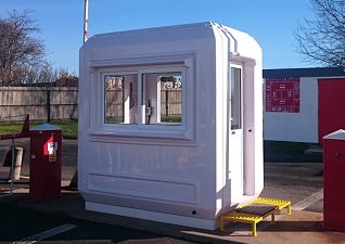 Genesis™GRP 2.7 x 2.2m Kiosk in white for use as security gatehouse