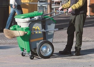 Single Space-Liner™ orderly barrow street cleaning trolley for fast food