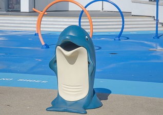 Splash™ novelty dolphin litter bin by water park