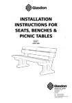 Installation Instructions for Seats, Benches & Picnic Tables
