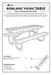 Bowland Picnic Table Instruction Manual