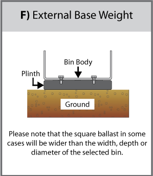 External Base Weight (F) Diagram