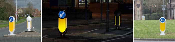 Rebound Signmaster Ultra Bollard provides high visibility in both the daytime and nightime.