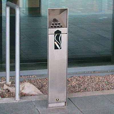 Ashguard&trade; Free standing Stainless Steel Cigarette Bin