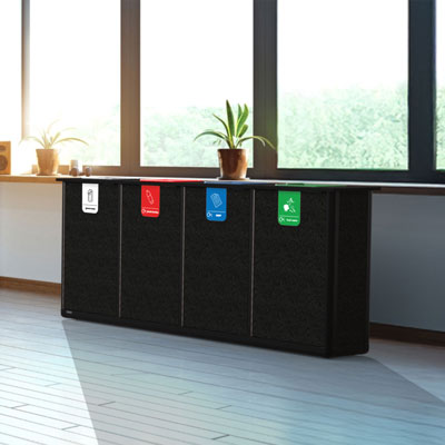 Origin&trade; Infinity Quad 280 Litre Slimline Recycling Station 4 Waste Streams