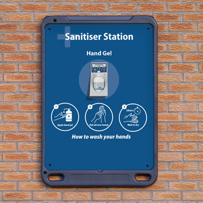 Advocate™ Wall Poster Display Sanitiser Station Sanitiser Station for Hand Gel and Wipes