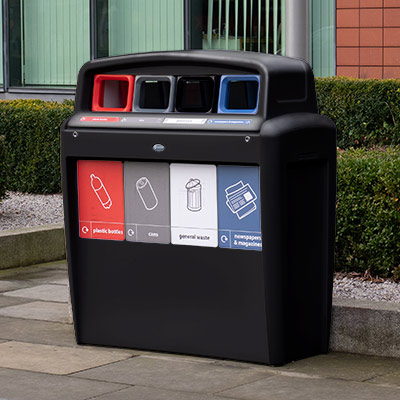 Nexus® Evolution City Quad Recycling Bin - Glasdon