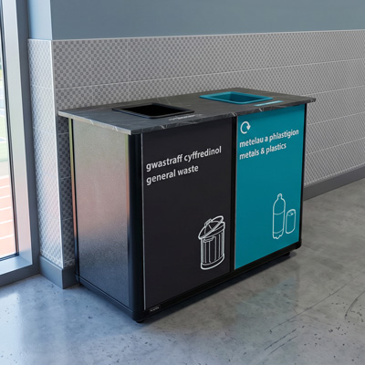 Origin&trade; Infinity Duo 220 Litre Recycling Station Space-Saving Design