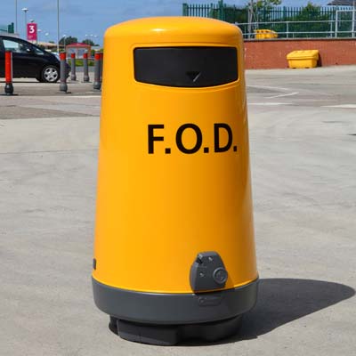 FOD 90 bin in bright yellow